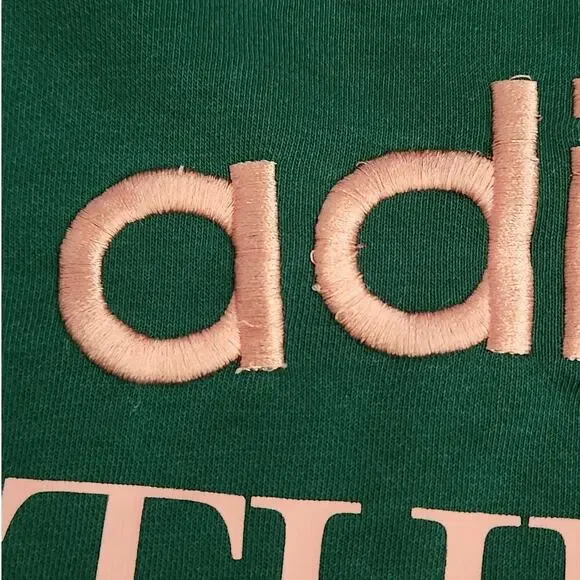 Adidas Athletic League Sweater Women's Sz 3X Green/Gold Spell Out Crew Neck - Picture 6 of 8